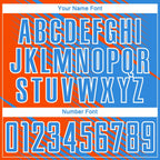 Custom Powder Blue Orange-White Line Sublimation Soccer Uniform Jersey photo 5