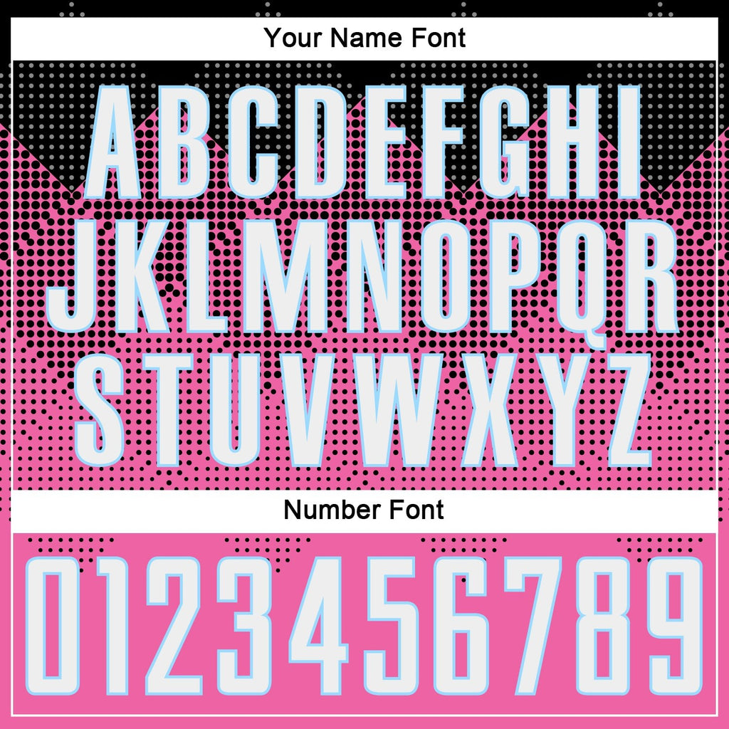 Custom Pink Black-LIght Blue Gradient Square Shape Sublimation Soccer Uniform Jersey photo 6