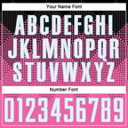 Custom Pink Black-LIght Blue Gradient Square Shape Sublimation Soccer Uniform Jersey photo 6