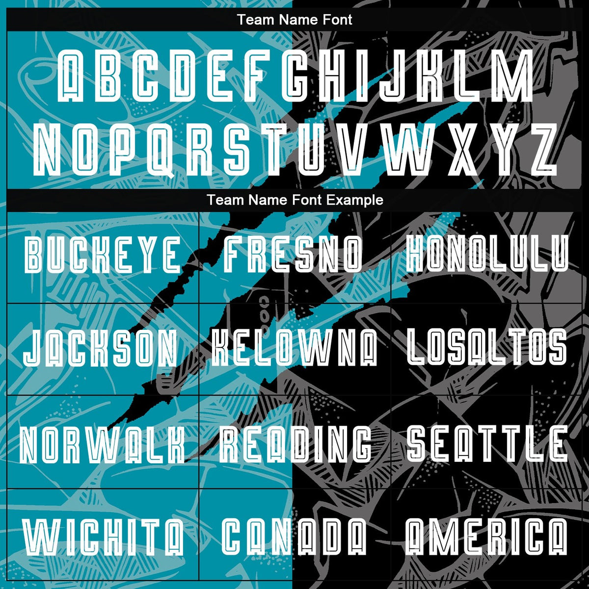 Custom Graffiti Pattern Black-Teal Scratch Sublimation Soccer Uniform Jersey photo 4