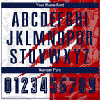 Custom Graffiti Pattern Navy-Red USA Scratch Sublimation Soccer Uniform Jersey photo 5