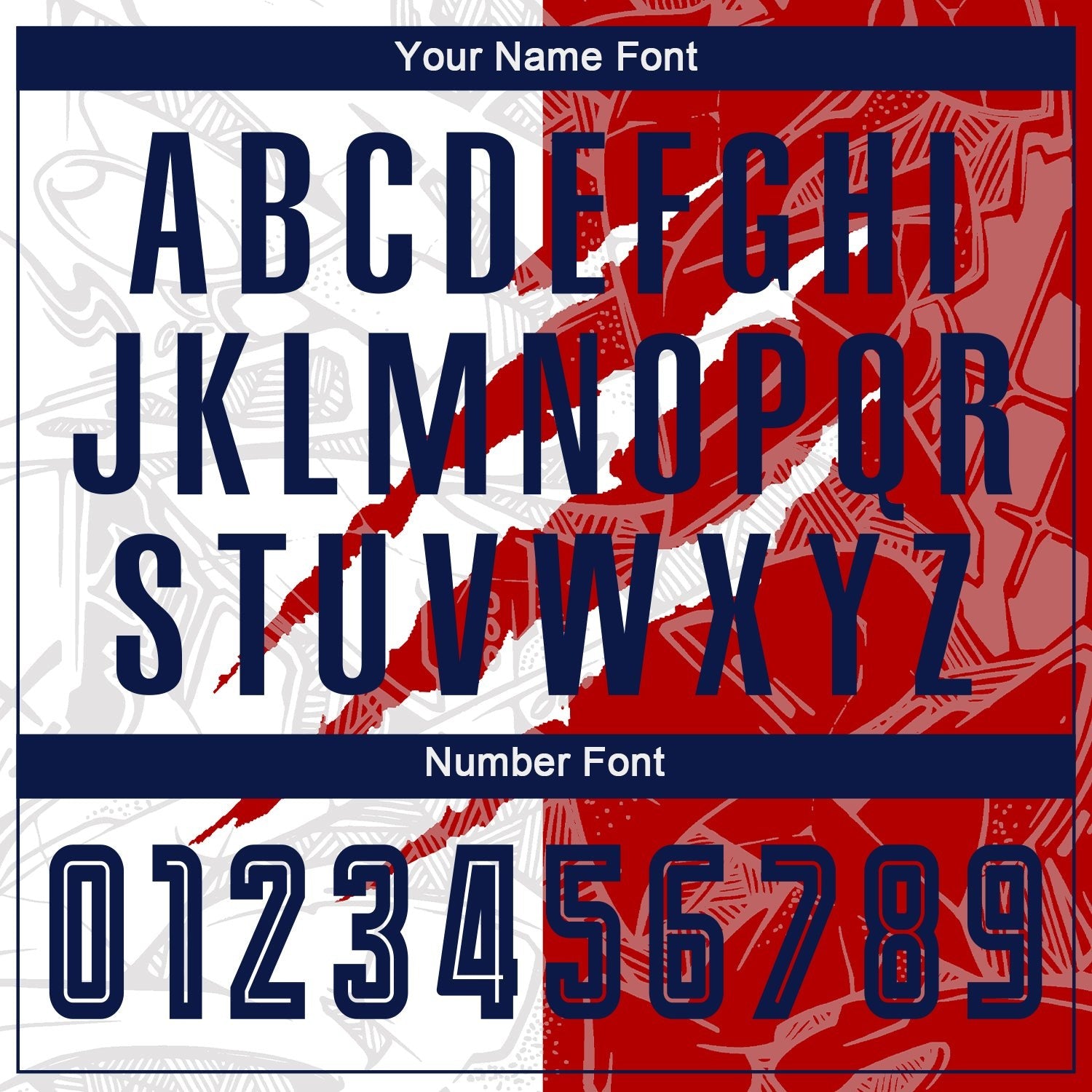 Custom Graffiti Pattern Navy-Red USA Scratch Sublimation Soccer Uniform Jersey photo 5