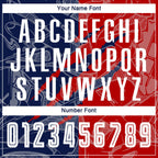Custom Graffiti Pattern Red-Navy USA Scratch Sublimation Soccer Uniform Jersey photo 5