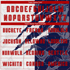 Custom Graffiti Pattern Red-Navy Scratch Sublimation Soccer Uniform Jersey photo 4