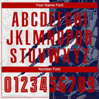 Custom Graffiti Pattern Red-Navy Scratch Sublimation Soccer Uniform Jersey photo 5