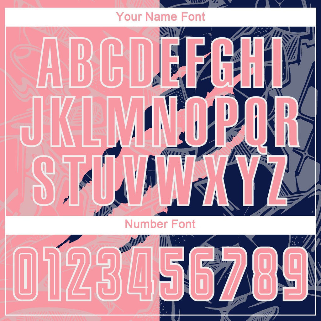Custom Graffiti Pattern Medium Pink-Navy Scratch Sublimation Soccer Uniform Jersey photo 5