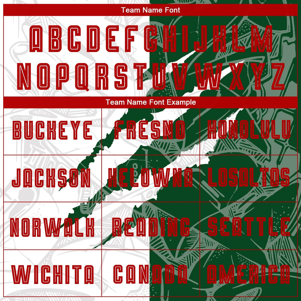 Custom Graffiti Pattern Red-Green Scratch Sublimation Soccer Uniform Jersey photo 4
