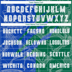 Custom Graffiti Pattern Thunder Blue-Kelly Green Scratch Sublimation Soccer Uniform Jersey photo 3
