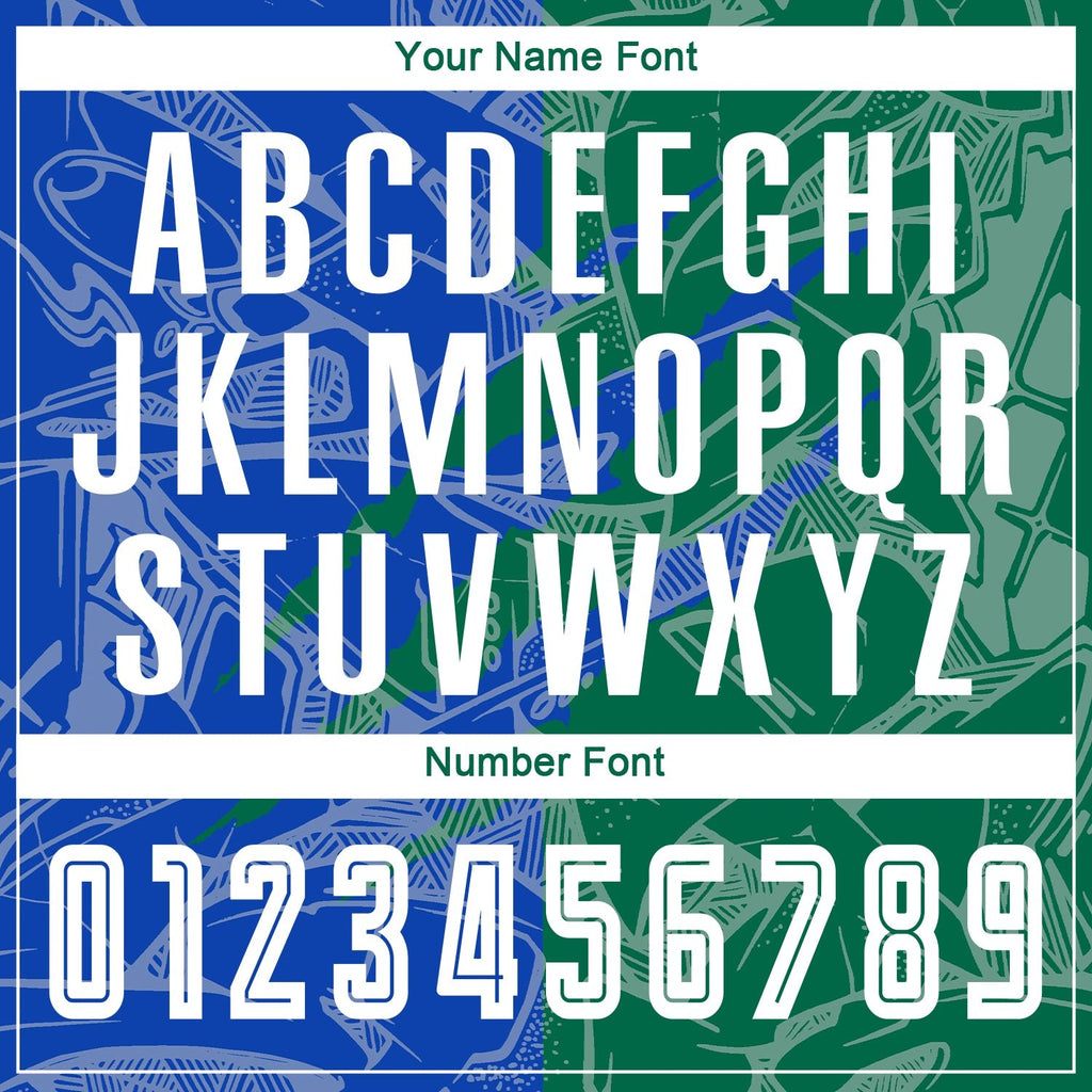 Custom Graffiti Pattern Thunder Blue-Kelly Green Scratch Sublimation Soccer Uniform Jersey photo 4