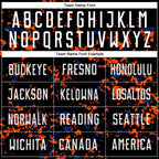 Custom Black Orange-Royal Abstract Fragment Art Sublimation Soccer Uniform Jersey photo 4