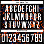 Custom Black Orange-Royal Abstract Fragment Art Sublimation Soccer Uniform Jersey photo 5