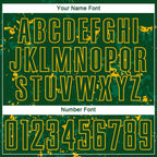 Custom Green Gold-Kelly Green Abstract Fragment Art Sublimation Soccer Uniform Jersey photo 5