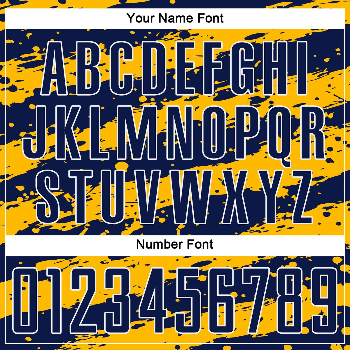 Custom Navy Gold-White Splash Sublimation Soccer Uniform Jersey photo 5