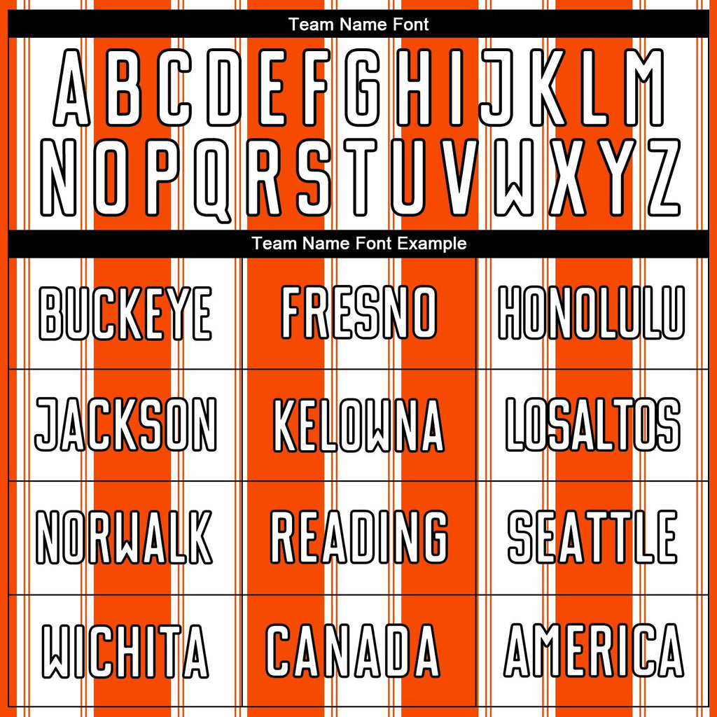 Custom Orange White-Black Line Sublimation Soccer Uniform Jersey photo 4