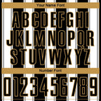 Custom Black White-Old Gold Line Sublimation Soccer Uniform Jersey photo 5