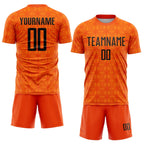 Custom Orange Black-Bay Orange Geometric Shapes Sublimation Soccer Uniform Jersey photo 2