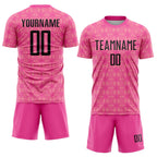 Custom Pink Black-Medium Pink Geometric Shapes Sublimation Soccer Uniform Jersey photo 2