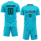Custom Lakes Blue Black Geometric Shapes Sublimation Soccer Uniform Jersey photo 2