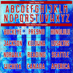 Custom Thunder Blue Red-White American Flag Flame Sublimation Soccer Uniform Jersey photo 4