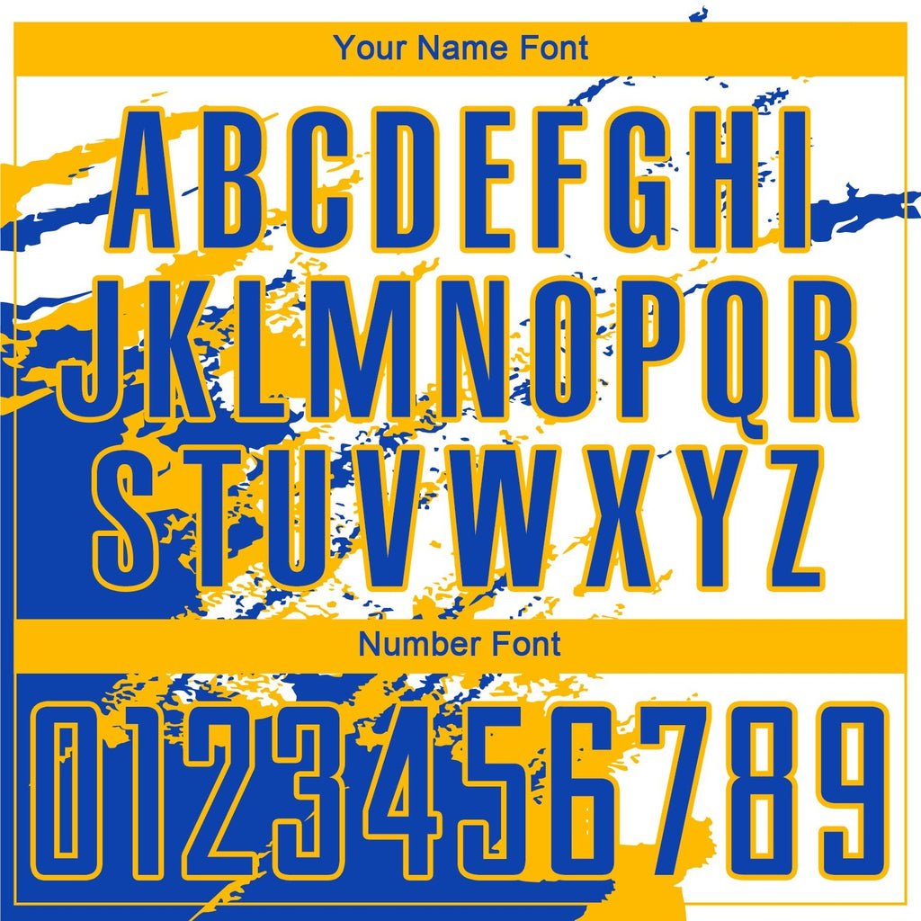 Custom White Thunder Blue-Gold Abstract Fragment Art Splash Sublimation Soccer Uniform Jersey photo 5