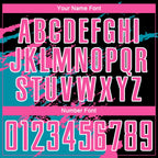 Custom Black Pink-Teal Abstract Fragment Art Splash Sublimation Soccer Uniform Jersey photo 5