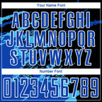 Custom Black Thunder Blue-Sky Blue Abstract Fragment Art Splash Sublimation Soccer Uniform Jersey photo 5