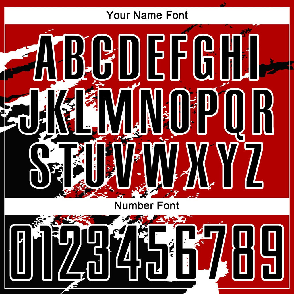 Custom Red Black-White Abstract Fragment Art Splash Sublimation Soccer Uniform Jersey photo 5