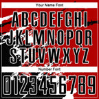 Custom Red Black-White Abstract Fragment Art Splash Sublimation Soccer Uniform Jersey photo 5