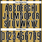 Custom Black Old Gold-White Line Sublimation Soccer Uniform Jersey photo 5