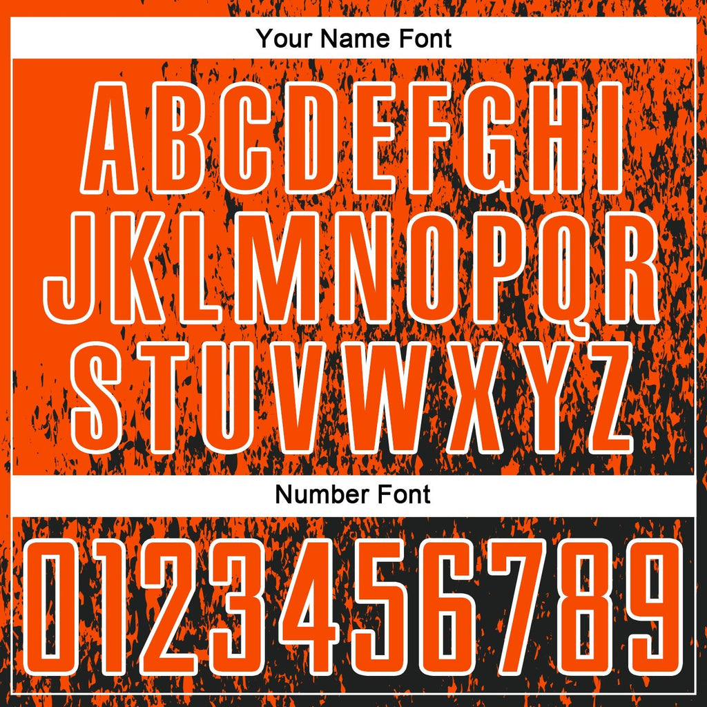 Custom Orange Black-White Abstract Fragment Art Sublimation Soccer Uniform Jersey photo 5