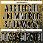 Custom Old Gold Black-White Abstract Fragment Art Sublimation Soccer Uniform Jersey photo 5