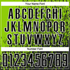 Custom Neon Green Black-White Abstract Fragment Art Sublimation Soccer Uniform Jersey photo 5