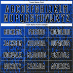 Custom Thunder Blue Black-White Abstract Fragment Art Sublimation Soccer Uniform Jersey photo 4