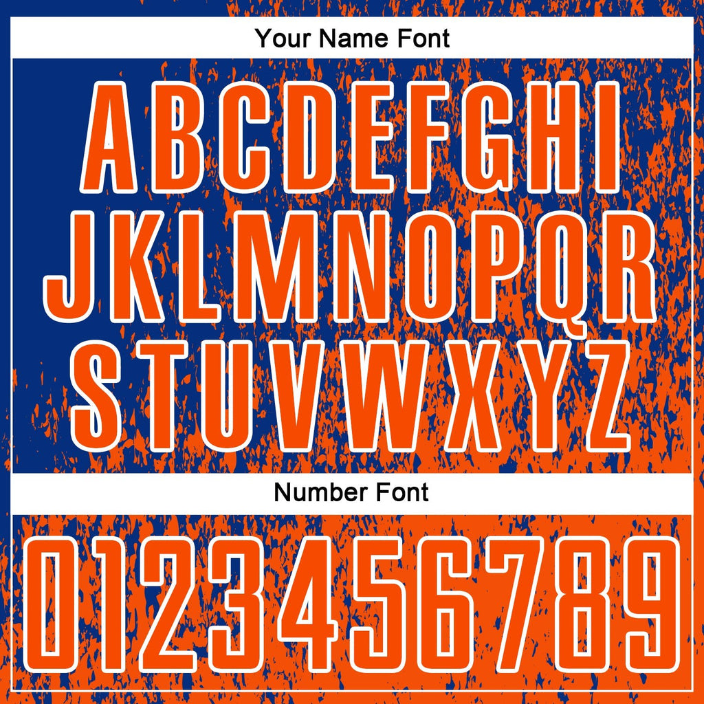 Custom Royal Orange-White Abstract Fragment Art Sublimation Soccer Uniform Jersey photo 5