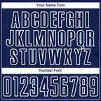 Custom Navy White Geometric Shape Sublimation Soccer Uniform Jersey photo 5