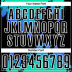 Custom Aqua Black-Thunder Blue Splash Sublimation Soccer Uniform Jersey photo 5