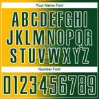 Custom Green Gold-White Gradient Line Sublimation Soccer Uniform Jersey photo 5