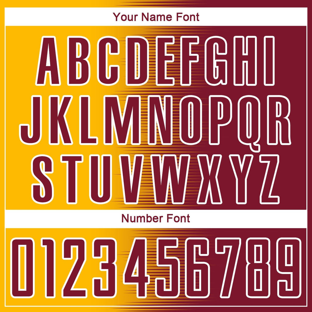 Custom Crimson Gold-White Gradient Line Sublimation Soccer Uniform Jersey photo 5