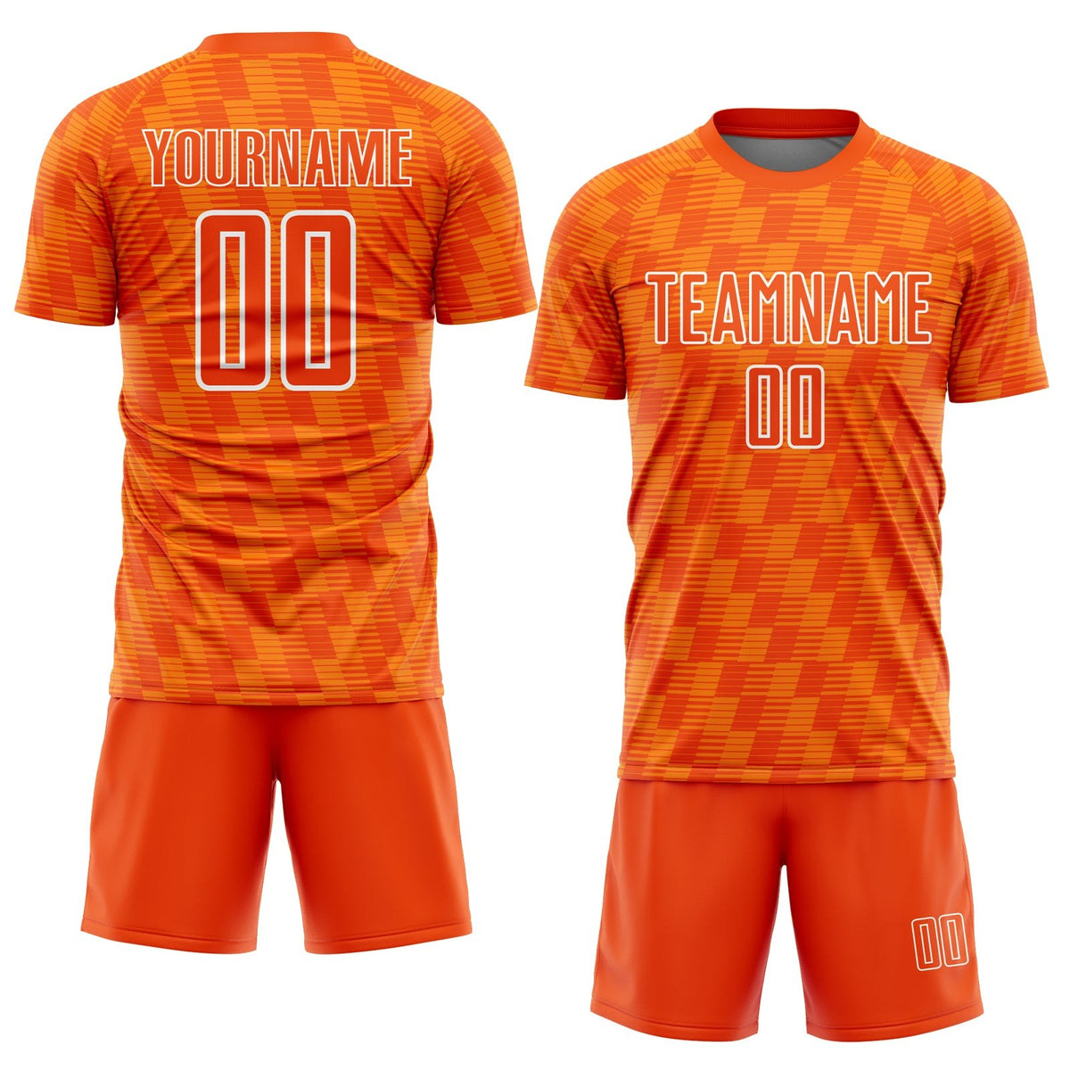 Custom Orange Bay Orange-White Line Sublimation Soccer Uniform Jersey photo 2