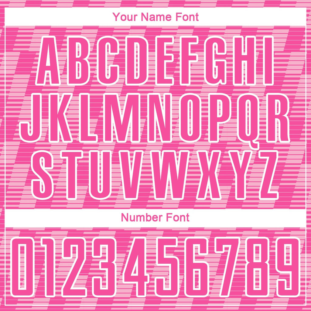 Custom Pink Light Pink-White Line Sublimation Soccer Uniform Jersey photo 5
