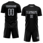Custom Black Gray Sublimation Soccer Uniform Jersey photo 2