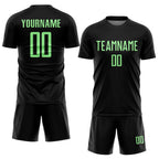 Custom Black Pea Green Sublimation Soccer Uniform Jersey photo 2