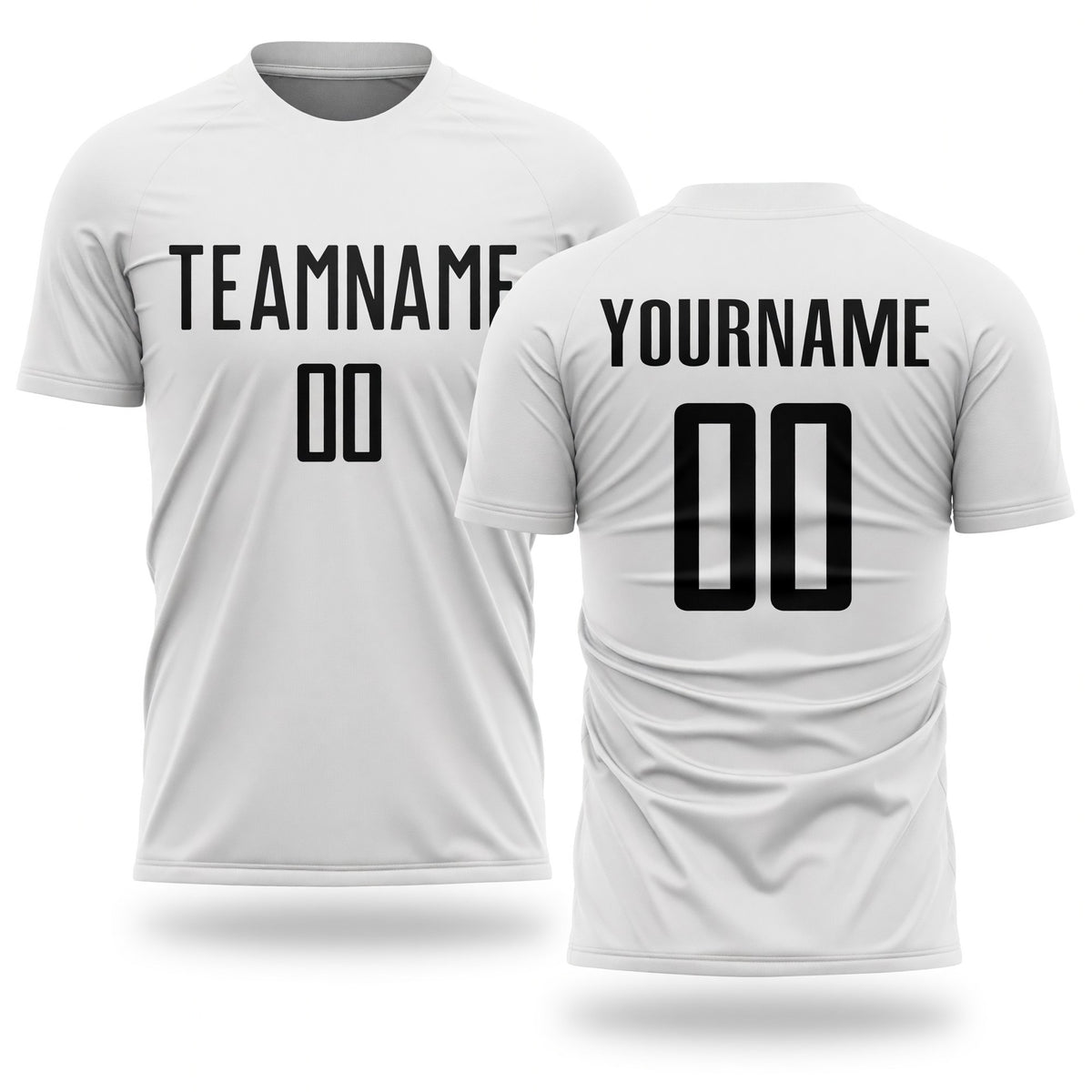 Custom White Black Sublimation Soccer Uniform Jersey