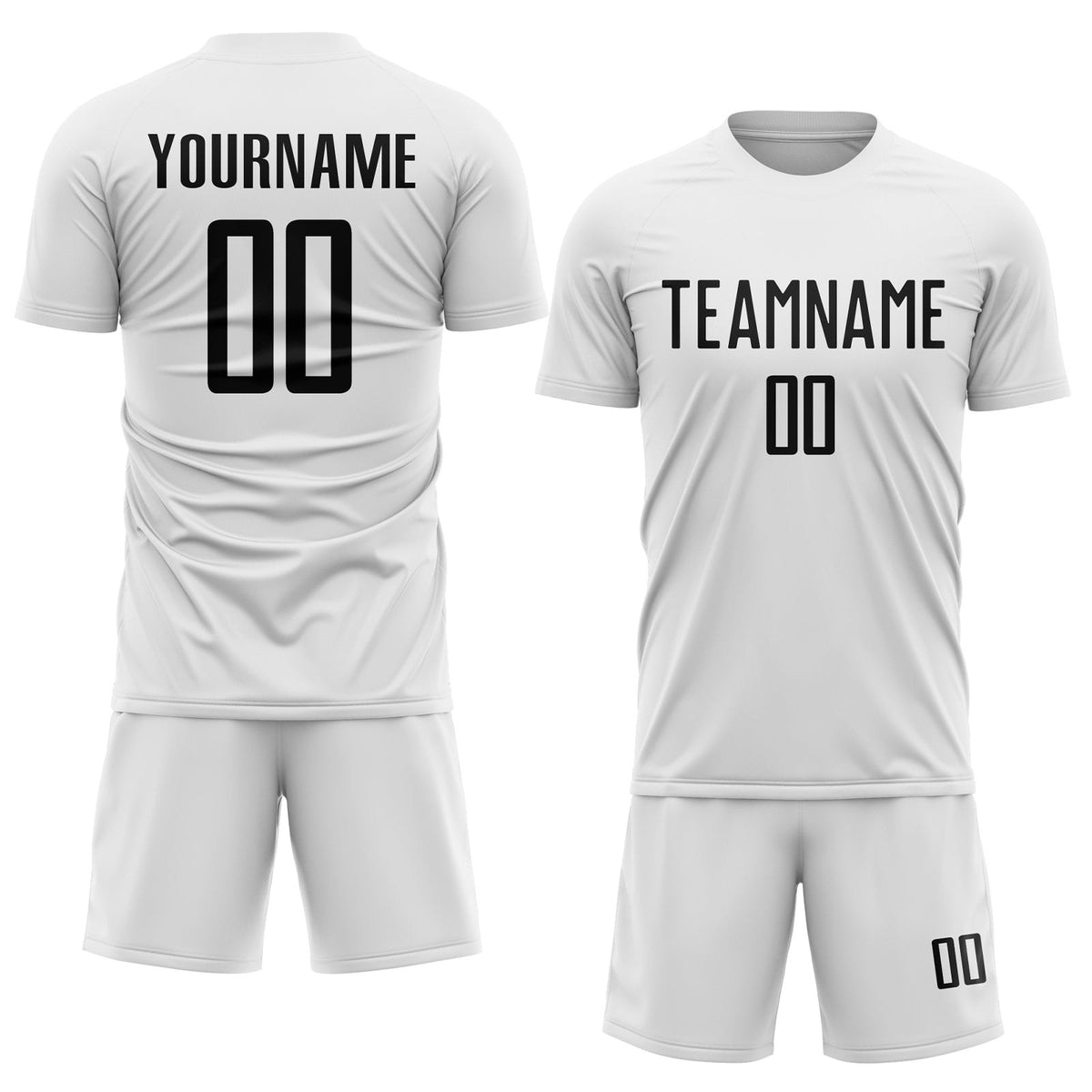 Custom White Black Sublimation Soccer Uniform Jersey photo 2
