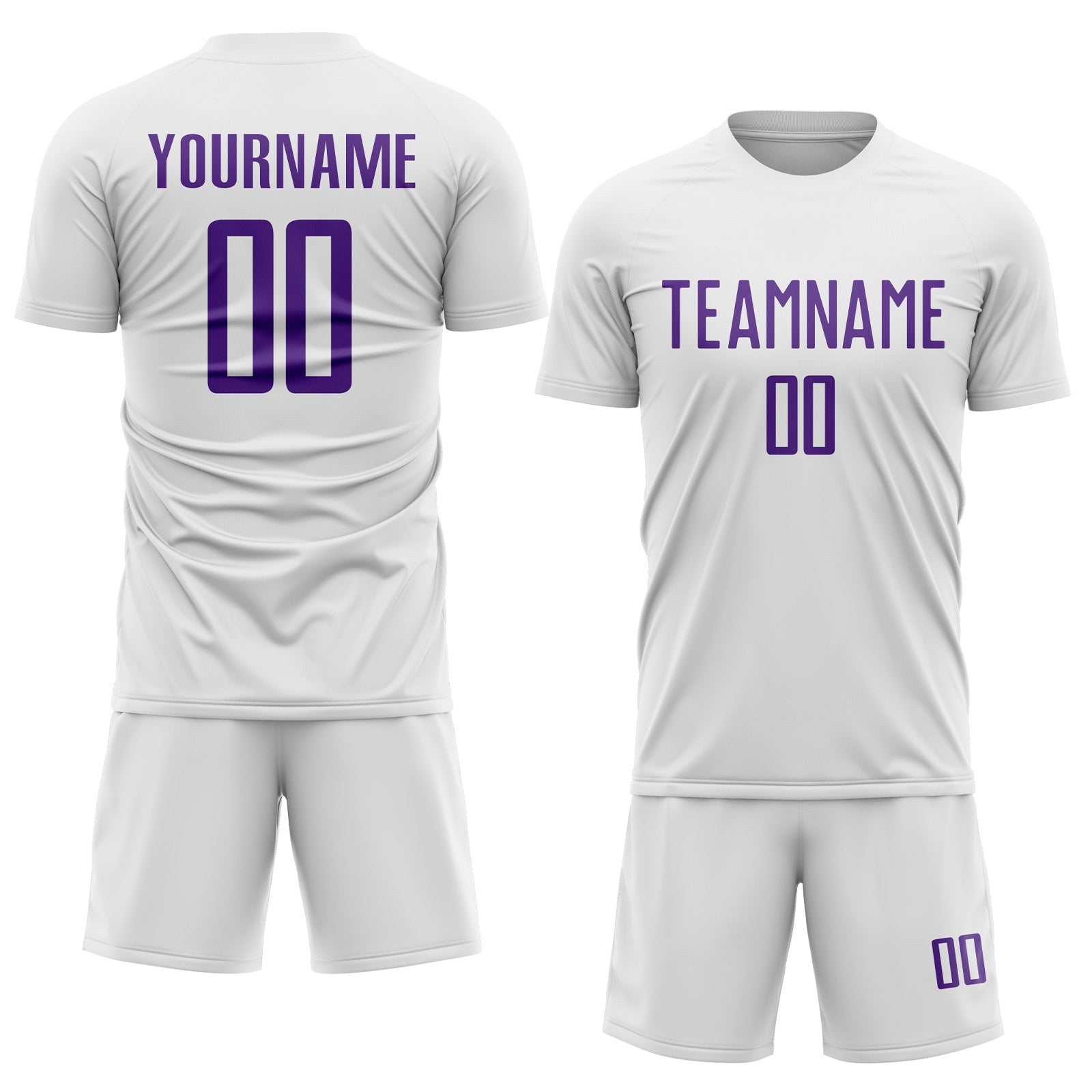 Custom White Purple Sublimation Soccer Uniform Jersey photo 2