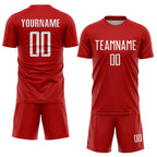 Custom Red White Sublimation Soccer Uniform Jersey photo 2
