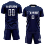 Custom Navy White Sublimation Soccer Uniform Jersey photo 2