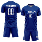 Custom Royal White Sublimation Soccer Uniform Jersey photo 2