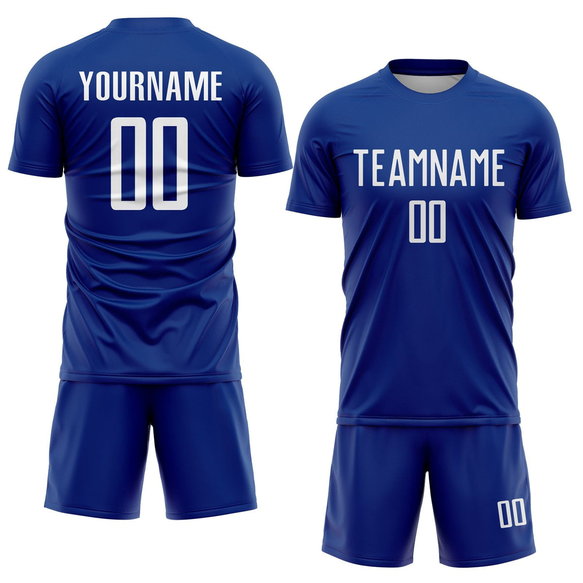 Custom Royal White Sublimation Soccer Uniform Jersey photo 2
