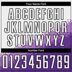 Custom White Medium Purple Purple-Black Gradient Geometric Shape Sublimation Soccer Uniform Jersey photo 5